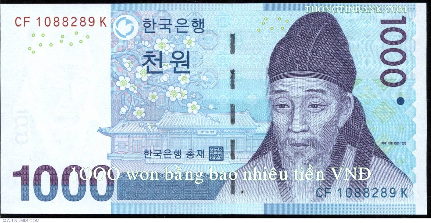 1000 won bang bao nhieu tien viet nam
