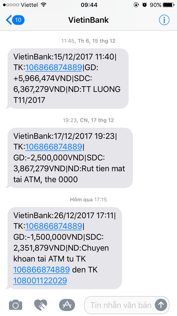cach huy sms banking vietinbank