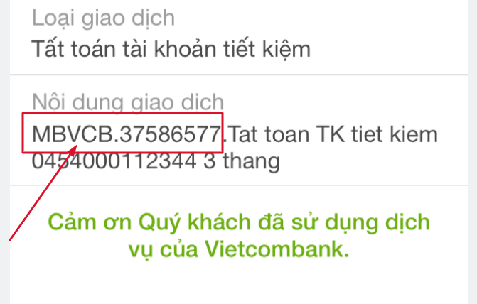 tra cứu mã giao dịch Vietcombank